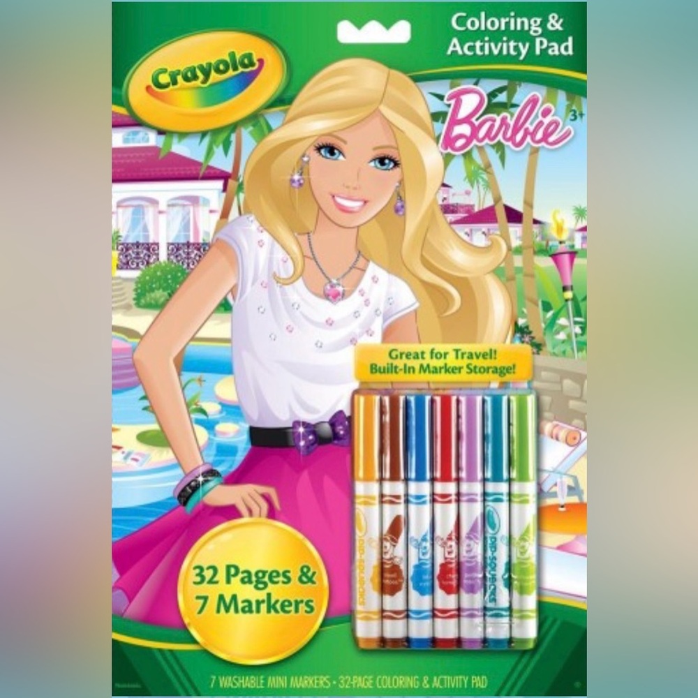 Crayola Barbie Coloring & Activity Pad with 7 markers (2012)